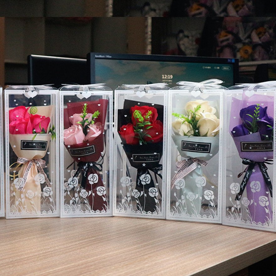 Valentine Artificial Soap Flower Gift Mother's Day Gifts Mini Bouquet Soap Rose Festival Party Graduation Season
