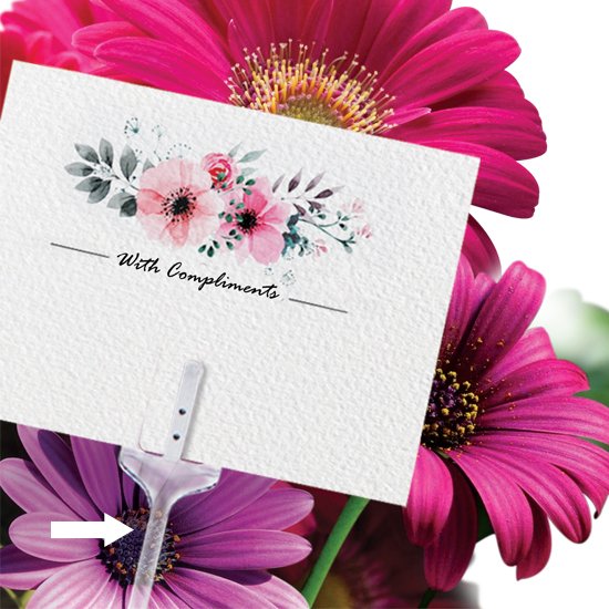 Top Selling Card Holder Stick For Wish Cards Bouquet Firm And Good Quality Bouquet Card Insert For Flower Packaging Material