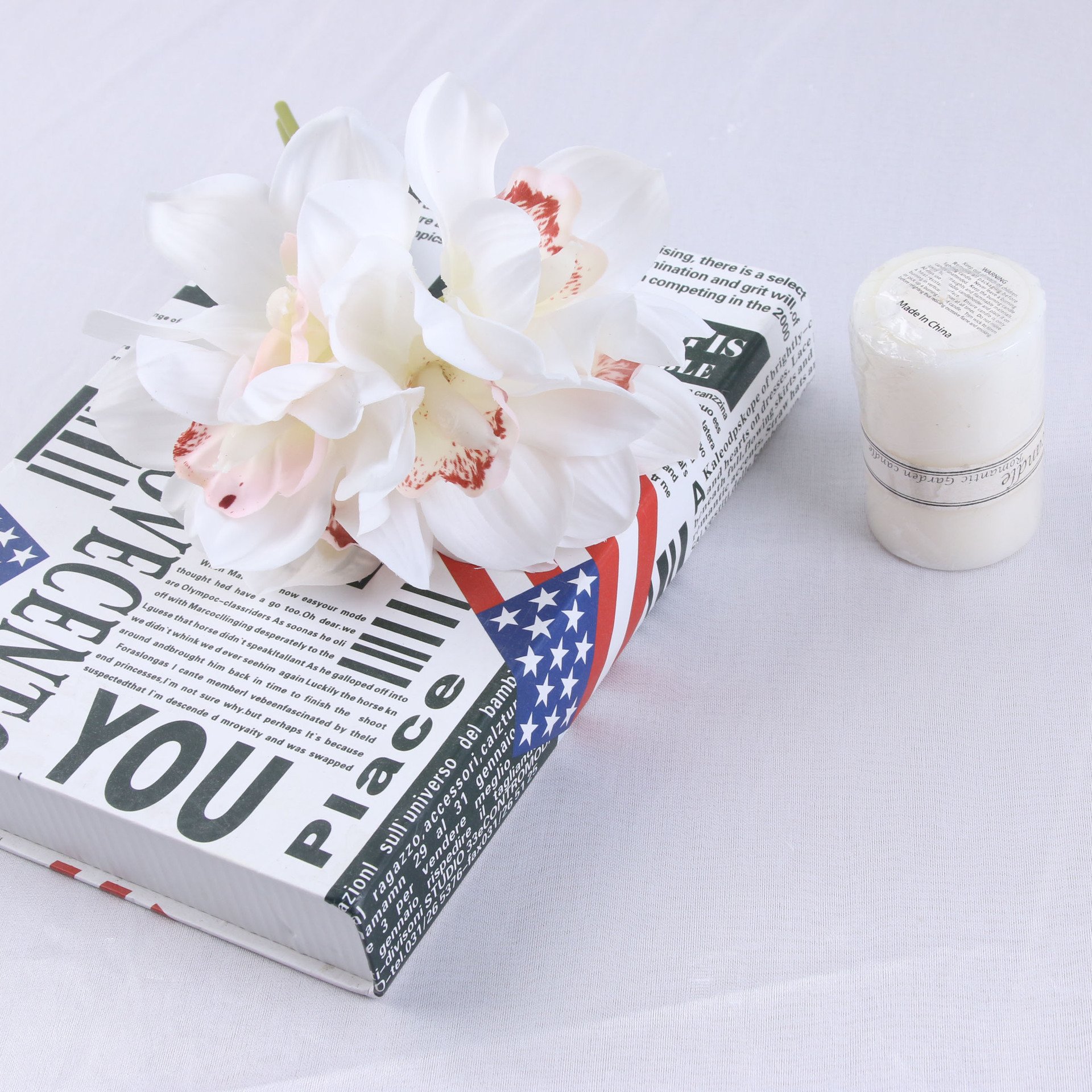 QSLHC272 6 Heads Preserved Flower Bouquet Orchid for Home Decoration
