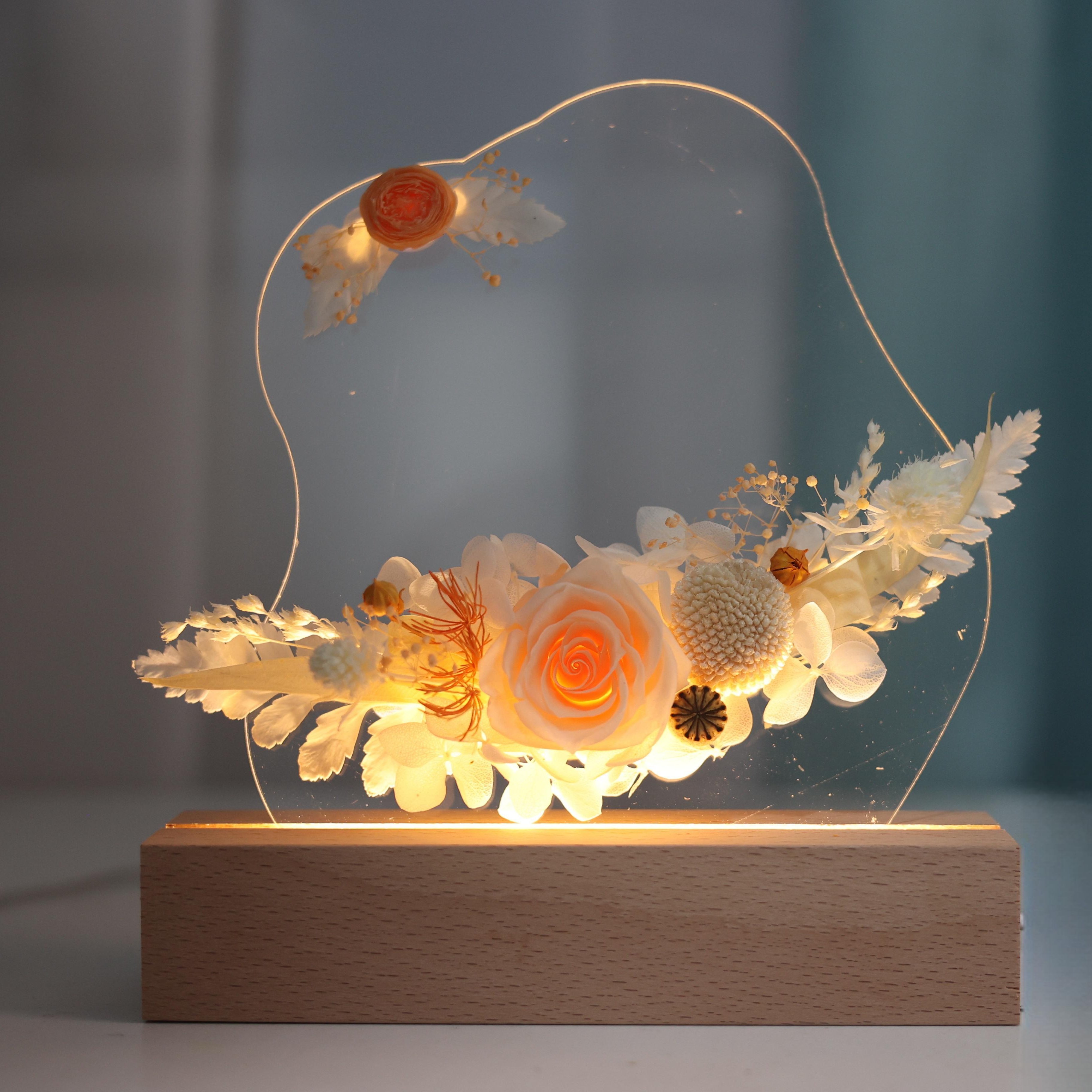 Preserved Flower Acrylic Noteboard Decoration for Living Room, Bedroom Decoration, Customer and Classmate Gifts