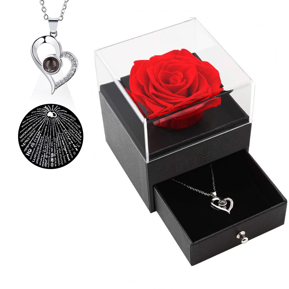 New arrival upscale immortal preserved rose flower flower packaging box for rose gift packing box preserved flower in ring box