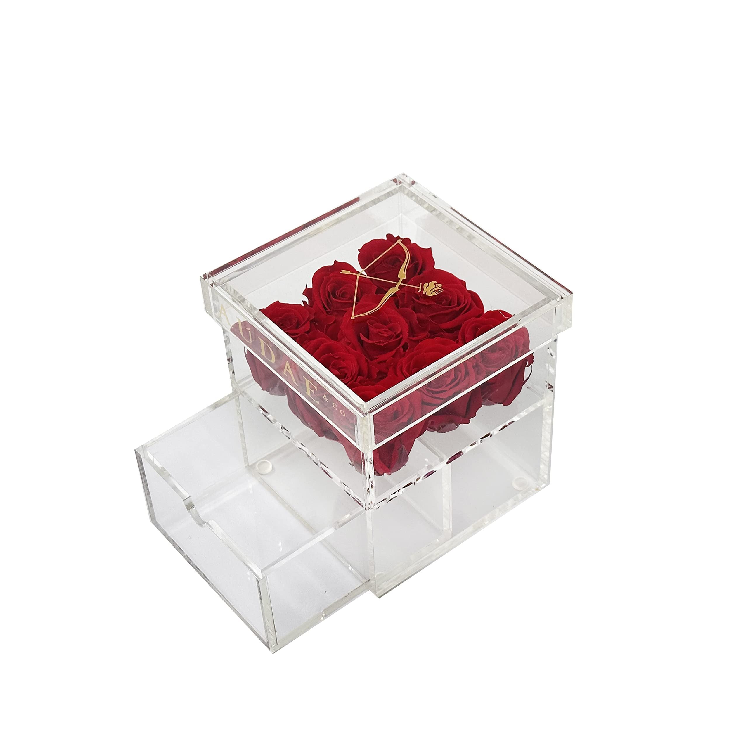 New arrival upscale immortal preserved rose flower flower packaging box for rose gift packing box preserved flower in ring box