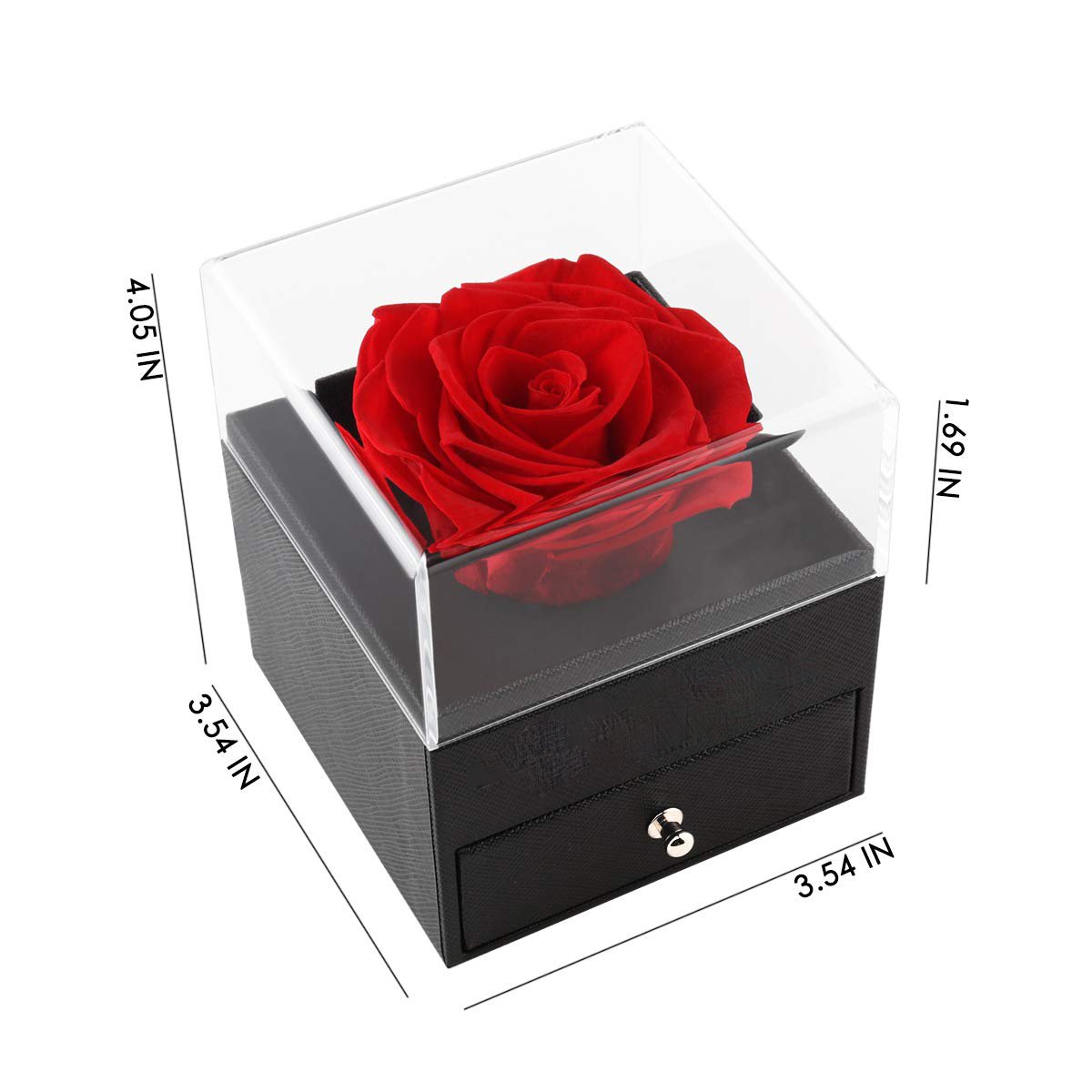 New arrival upscale immortal preserved rose flower flower packaging box for rose gift packing box preserved flower in ring box