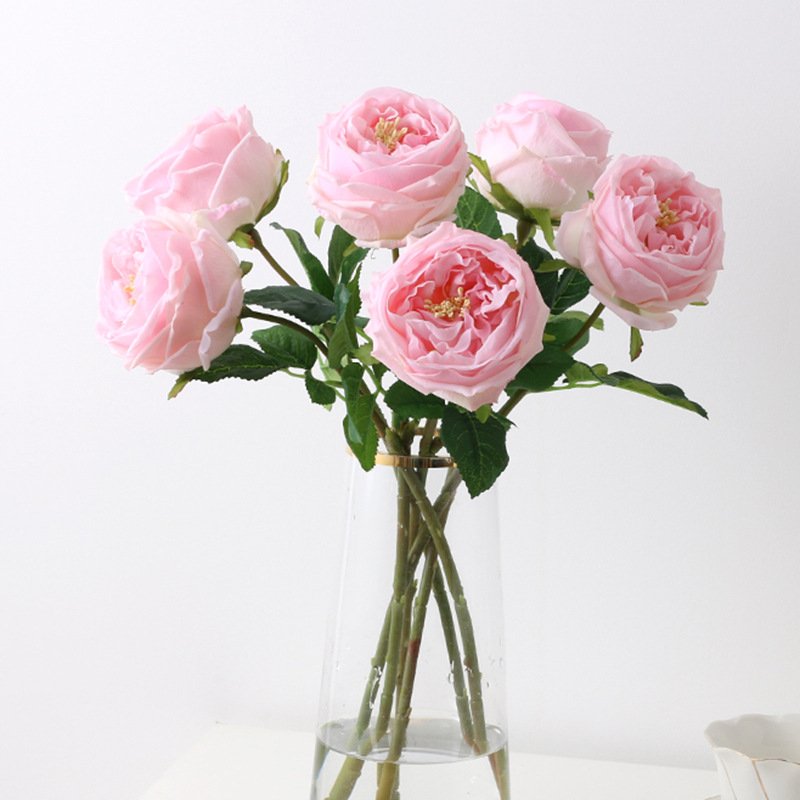 AD-129 Artificial Rose Moisturizing Peony Real Touch Flowers 45cm Bride Bouquet Wedding Flower Arrangement Home Office Decor