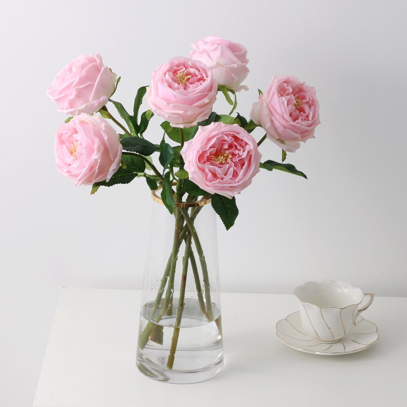 AD-129 Artificial Rose Moisturizing Peony Real Touch Flowers 45cm Bride Bouquet Wedding Flower Arrangement Home Office Decor