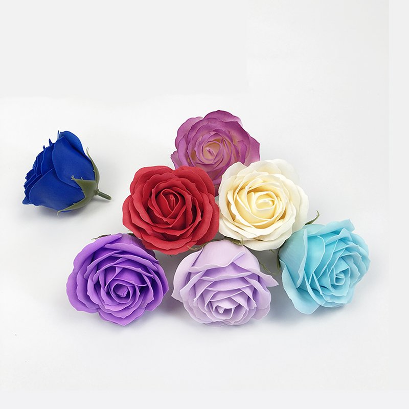 SUREMAY Factory Artificial Wedding Christmas Decoration Flowers Bouquet 5 Layer Rose Soap Flower Head