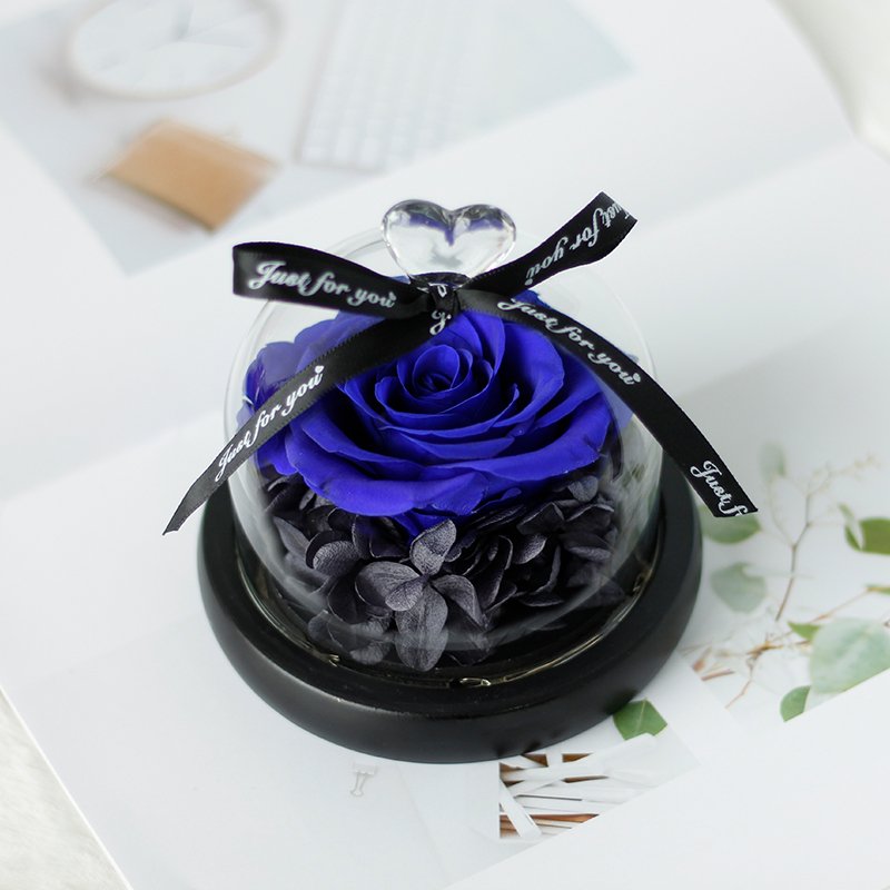 China's largest preserved rose supplier Valentine Gifts Decorative Flowers with Led light Rose in Glass Dome