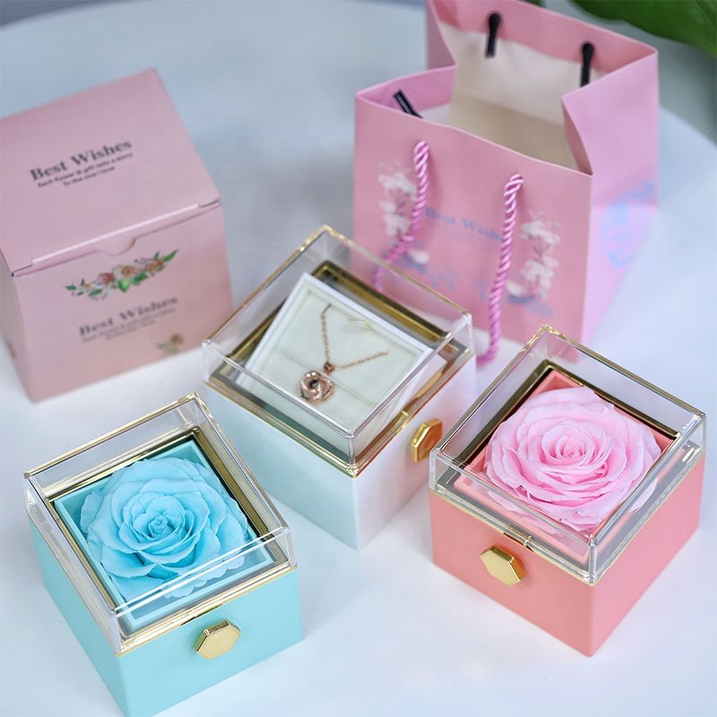 Yunnan Factory wholesale supply forever rose in box preserved everlasting flowers immortal eternal roses for valentine's gifts