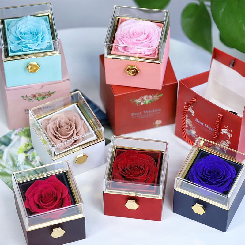Yunnan Factory wholesale supply forever rose in box preserved everlasting flowers immortal eternal roses for valentine's gifts