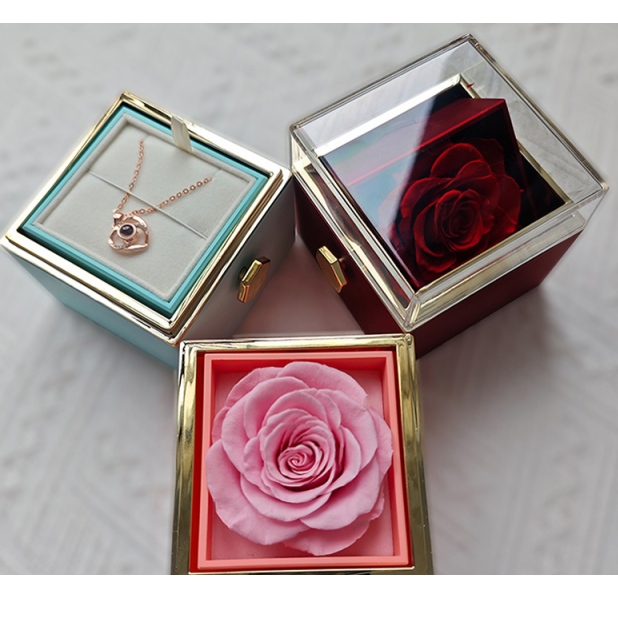 Preserved flower jewelry best preserved roses sample preserved rose with necklace in gift box