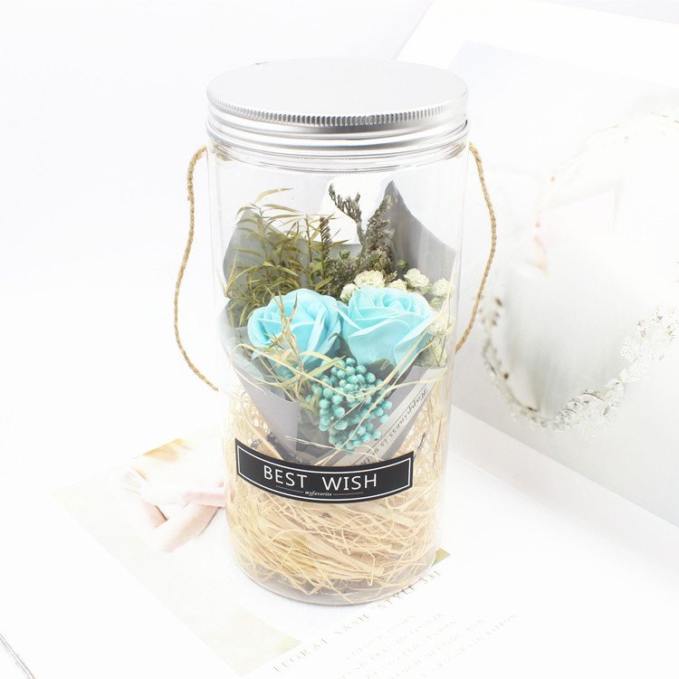 Mother's Day Gift soap Rose Led Lamp preserved flowers in PVC Dome Decorative Flowers With lights