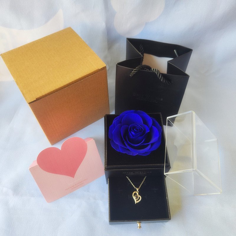 Wholesale Valentine's Day gifts natural preserved flower jewelry rose in glass/box for necklace Festival gifts &hand gifts