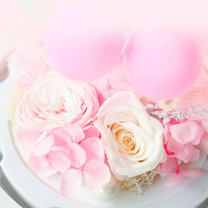 Christmas Valentines Day Gift Custom Confession Balloon Ornaments Eternal Glass Dome Preserved Flower Rose with Led Light