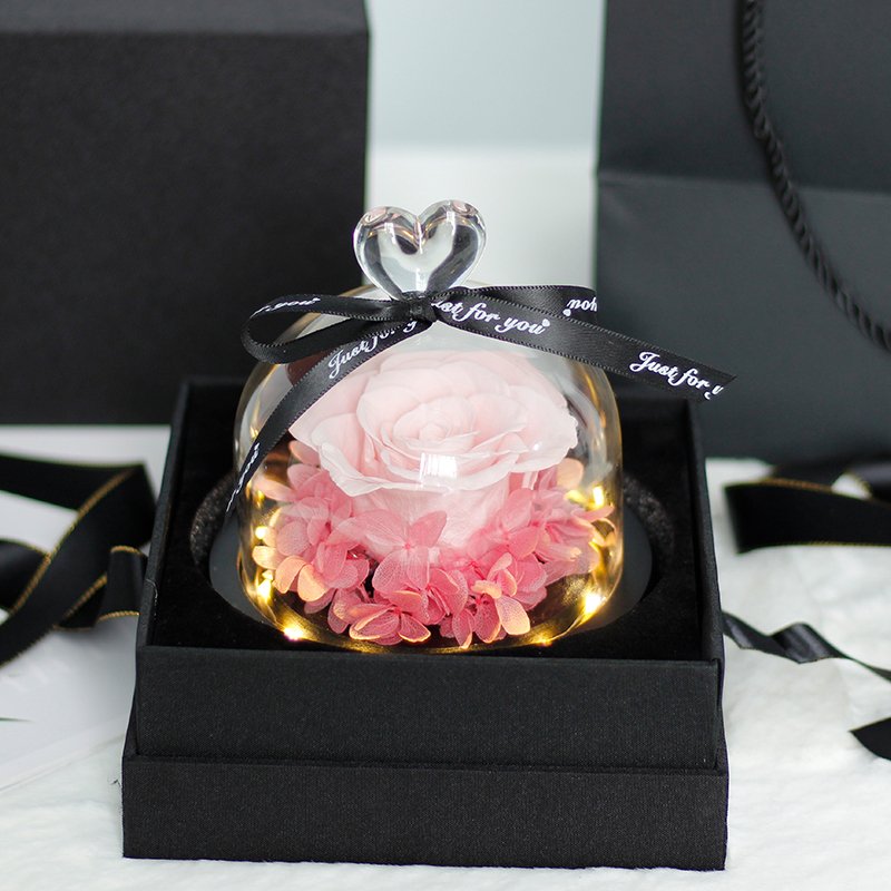 Lovebay Valentine Day Gift Preserved Roses Love Rosas Para Siempre Natural Blue Preserve Roses in Glass Bell Preserved Flowers