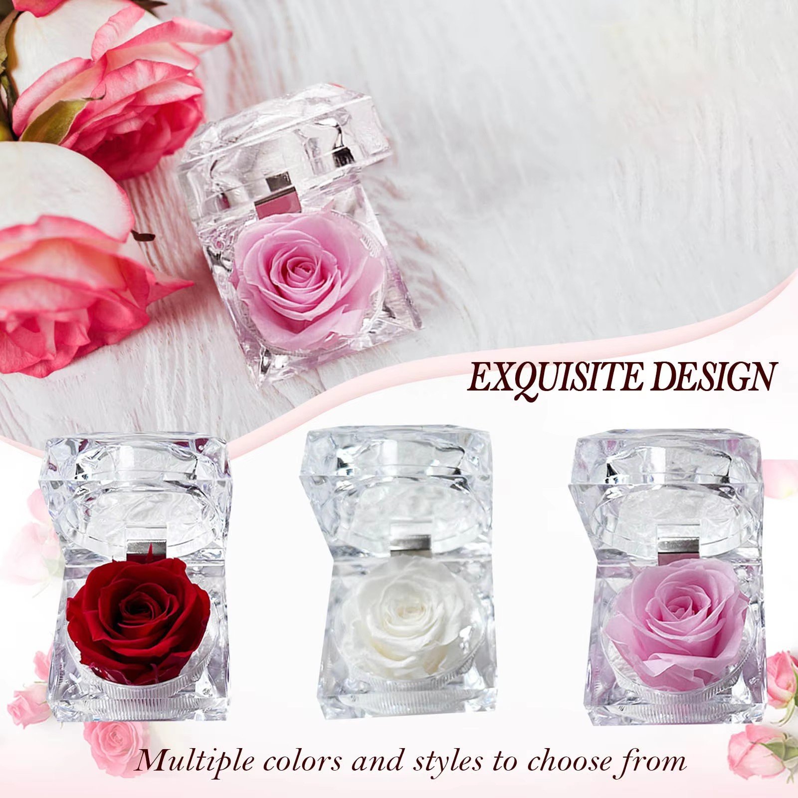 RTS Factory Preserved Flower Rose Never Withered Rose Gift For Valentine's Day Birthday And Anniversary With Drawer Gift Box