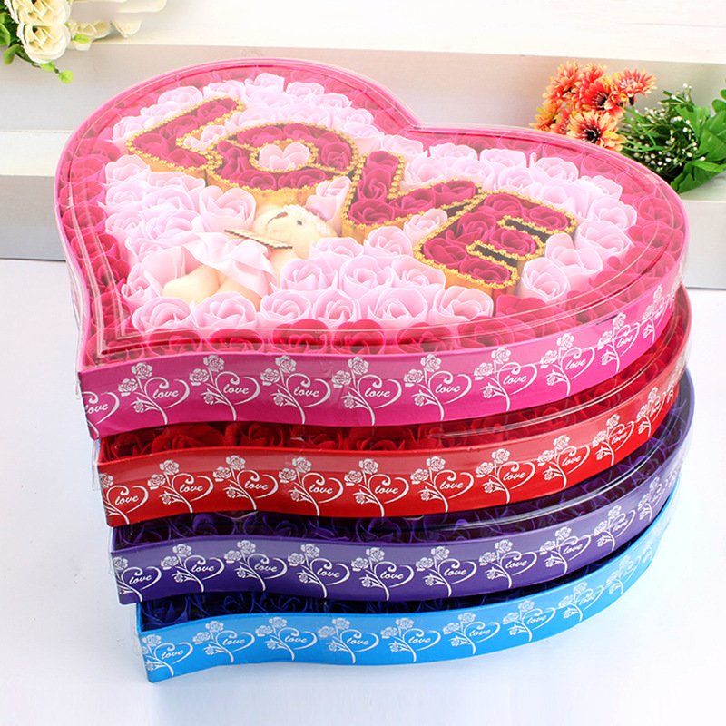 Heart shape gift box Love Forever Rose Pink Eternal Romantic Valntines Handmade Preserved Real Flowers Valentines Day Gifts