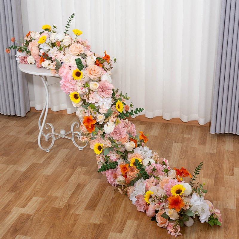 European style arch simulation long flower wedding Christmas birthday decoration fabric garden flower arrangement fake flowers