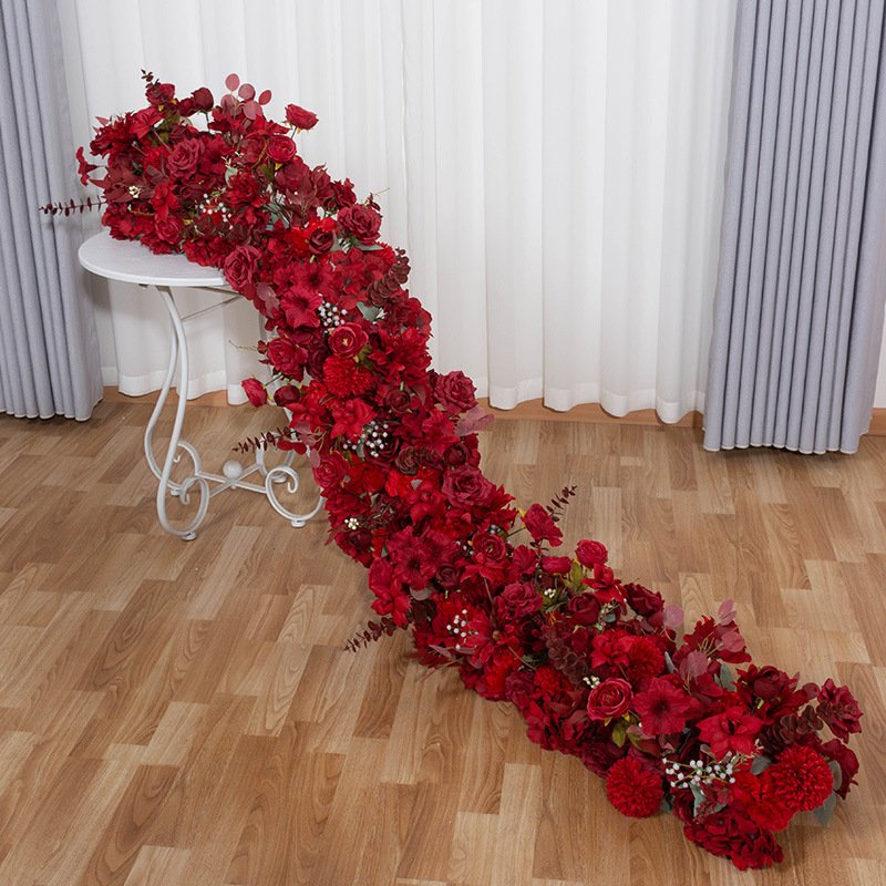 European style arch simulation long flower wedding Christmas birthday decoration fabric garden flower arrangement fake flowers