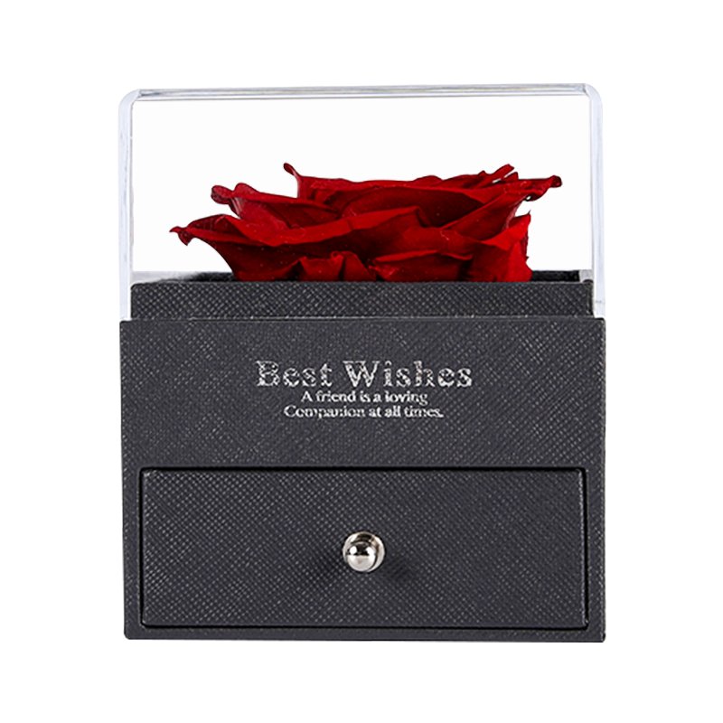 Sweetie Valentines Mother Day Eternal Rose Infinity Immortal Flowers In Acrylic Box Preserved Roses With Love You Necklace Gifts