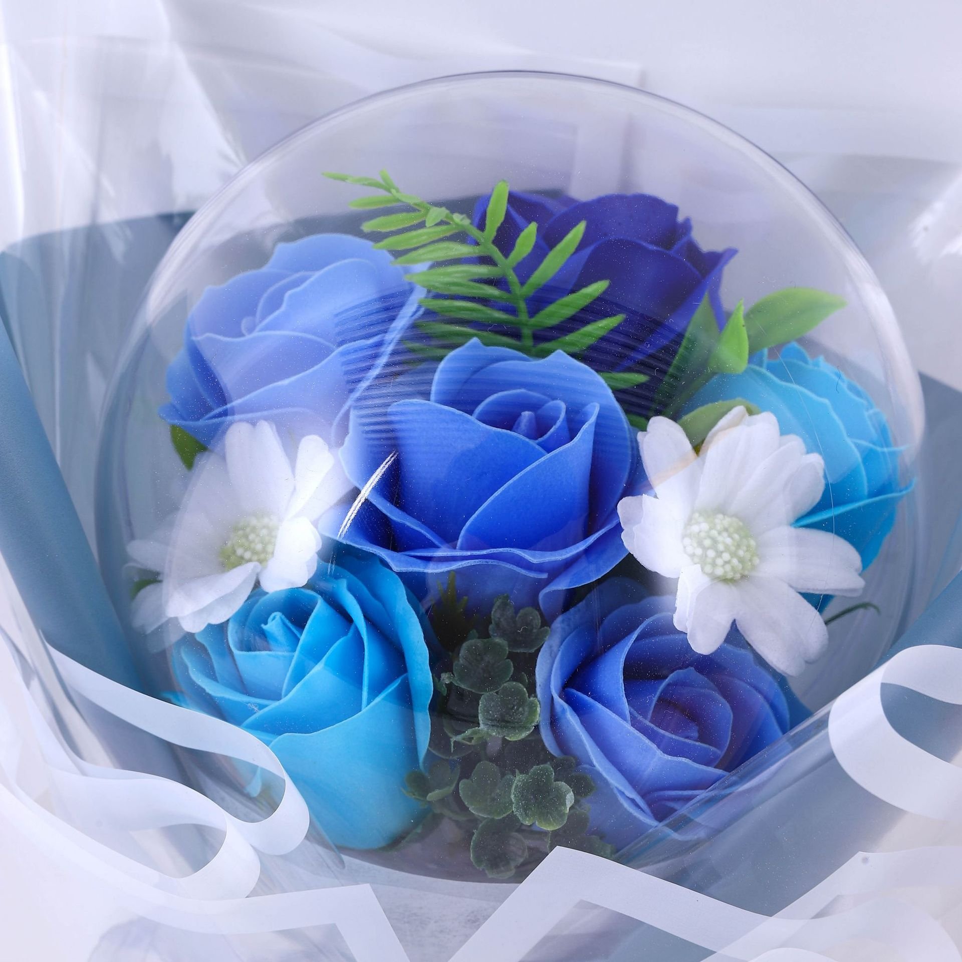 Transparent Acrylic Ball Plant Bouquet Valentines Day Soap Flower Decorative Flowers Wreaths And Plants