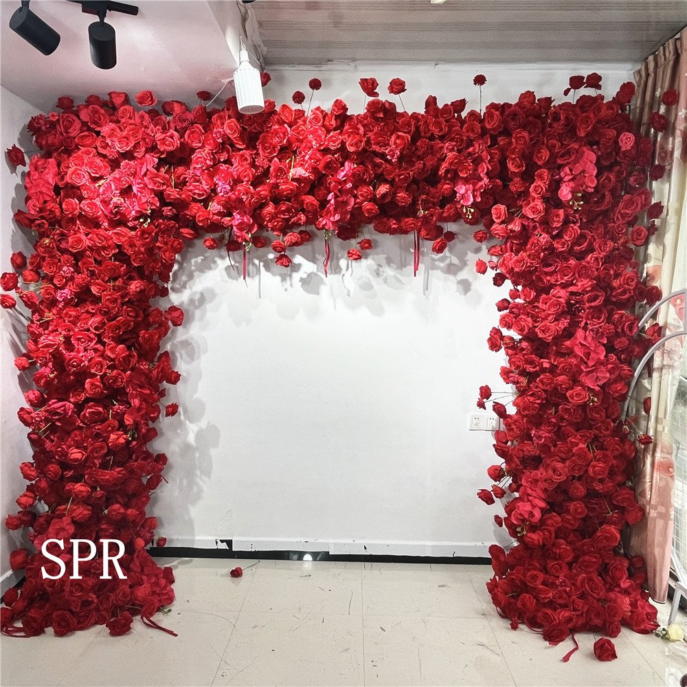SPR bridal bouquet Promotional Wholesale Perfect Non-fading And Anti-aging Durable Artificial Rose Flower Wall Floral back