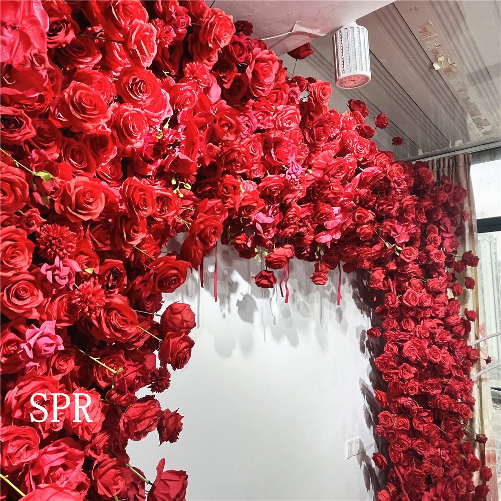 SPR bridal bouquet Promotional Wholesale Perfect Non-fading And Anti-aging Durable Artificial Rose Flower Wall Floral back