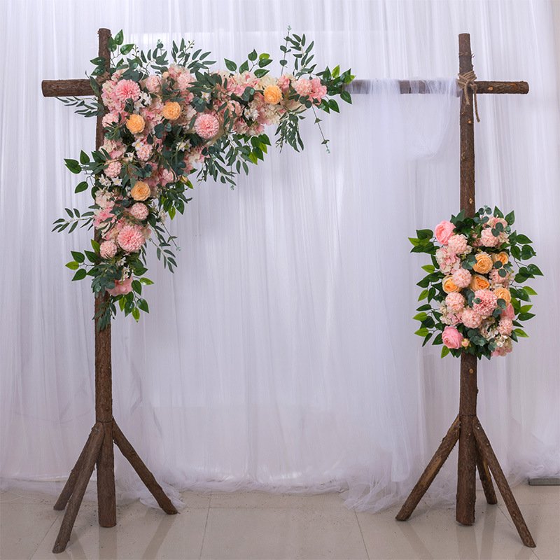 Wholesale simulation triangle flower arrangement wedding background wall decoration right angle wedding decoration fake flowers