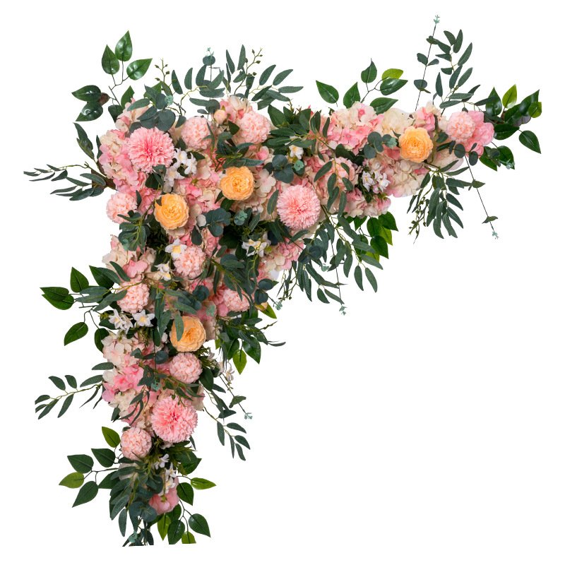 Wholesale simulation triangle flower arrangement wedding background wall decoration right angle wedding decoration fake flowers