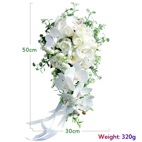 New Bridal Wedding Holding Water Drop Artificial Butterfly Orchid Bouquet Christmas Valentine's Day Mother's Day Centerpieces