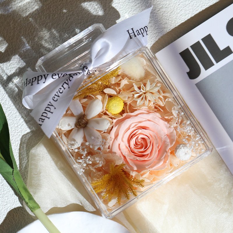 Wholesale Women Her Girl Friend Christmas gifts eternal forever rose preserved flowers in acrylic perfume bottle
