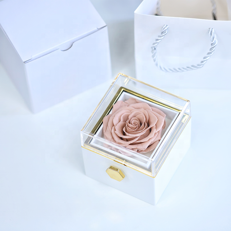 Customized Mothers Day Gift Romance Preserved Rose Jewelry Rose Preserved Flowers With Jewelry Box Preserved Roses Container