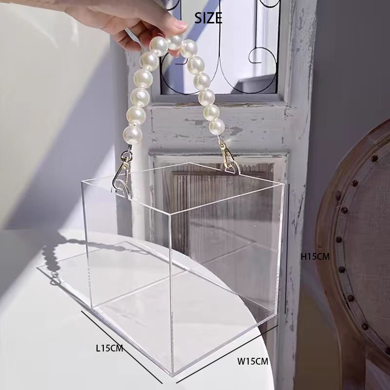 Pearl Portable Acrylic Flower Box Valentine's Day Tanabata Gift Transparent Empty Box