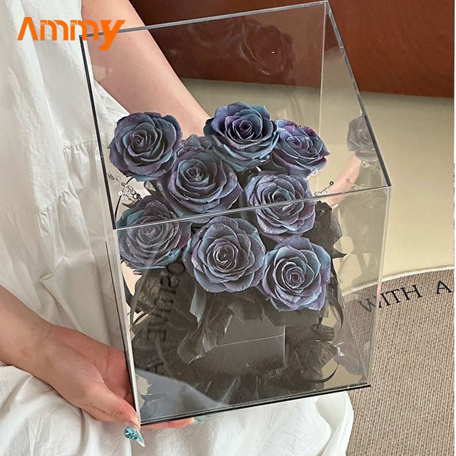 AM-PFE73 Ammy Luxury Gift Eternal Flower Rose Garden gift box preserved Rose in Acrylic Box Valentine's Day gifts