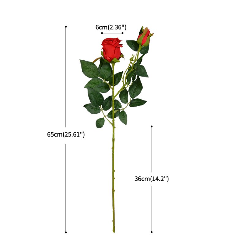 Wholesale Artificial Forever Long Life Long Stem Artificial Rose Flower 2 Heads Artificial Flower Branch