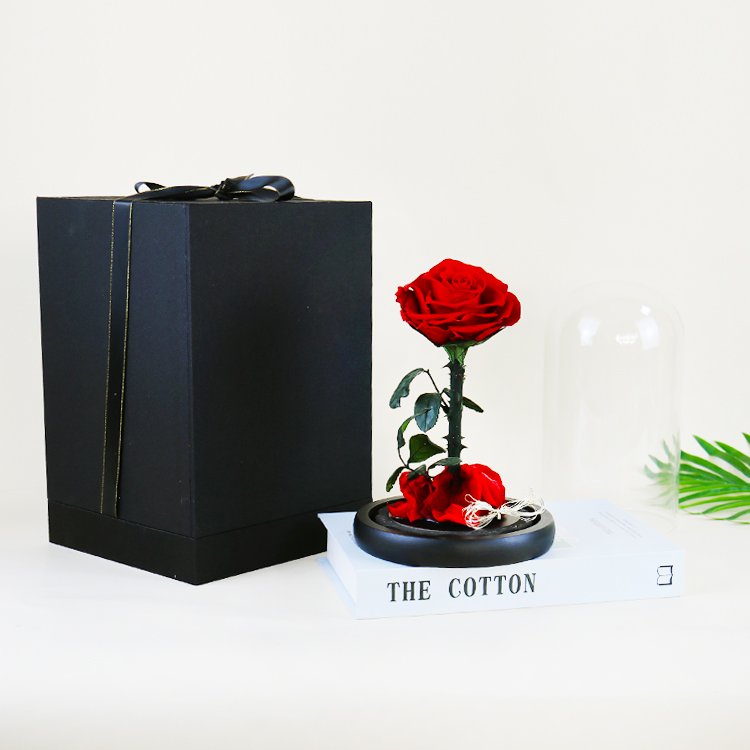YS-015 Wholesale valentines day gift Real in Glass Dome Roses Never Withered Flower Preserved Flowers Preserved Rose In Glass