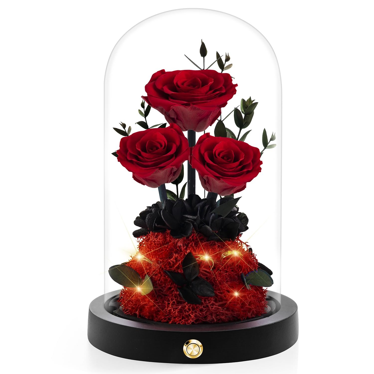 Handmade Purple Preserved Flowers Moss Last Over A Year Long Stem Gift Forever Eternal Roses for Wife Mothers Valentines Day
