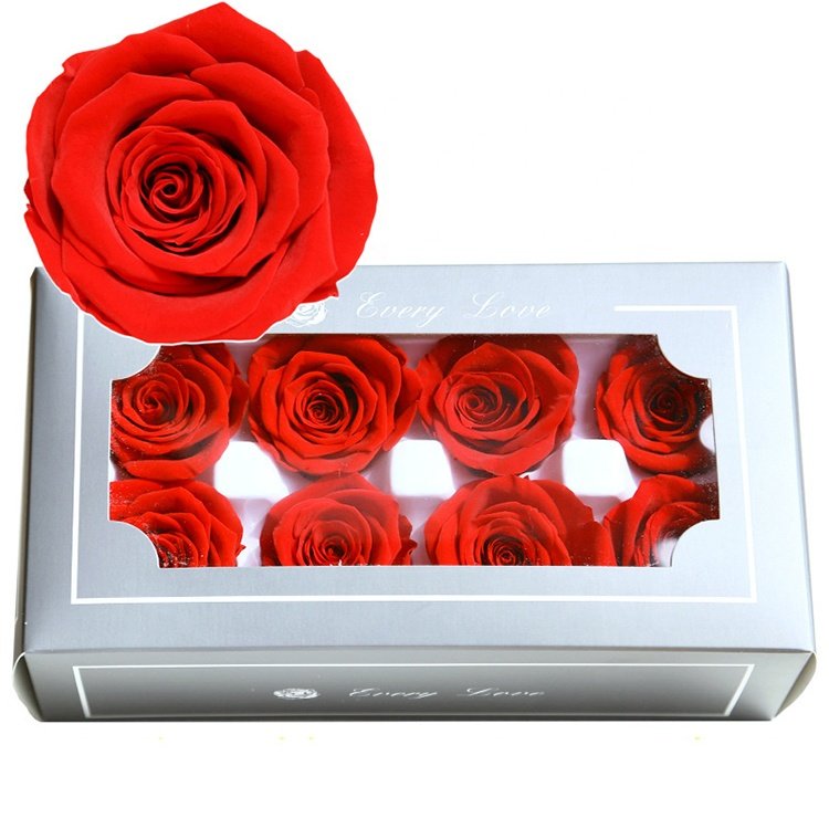 Bulk Grade A 4-5cm Long Lasting Eternal Forever Real Head Preserved Roses in a Box Decorative Flowers for Valentine Mother' day
