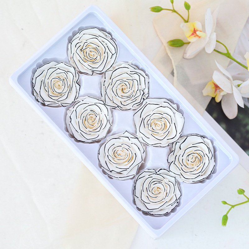Bulk Grade A 4-5cm Long Lasting Eternal Forever Real Head Preserved Roses in a Box Decorative Flowers for Valentine Mother' day