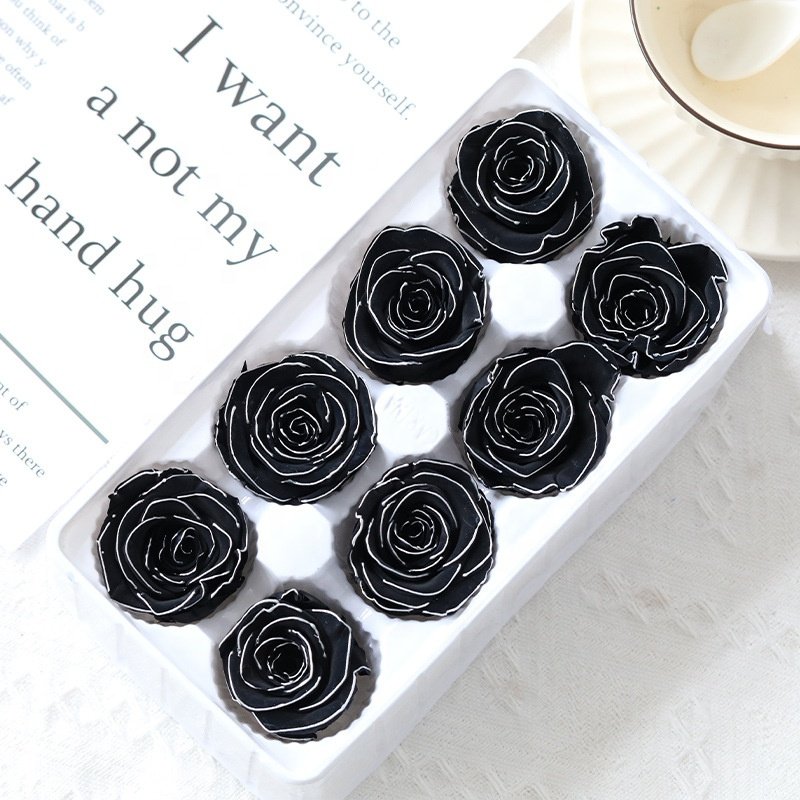 Bulk Grade A 4-5cm Long Lasting Eternal Forever Real Head Preserved Roses in a Box Decorative Flowers for Valentine Mother' day