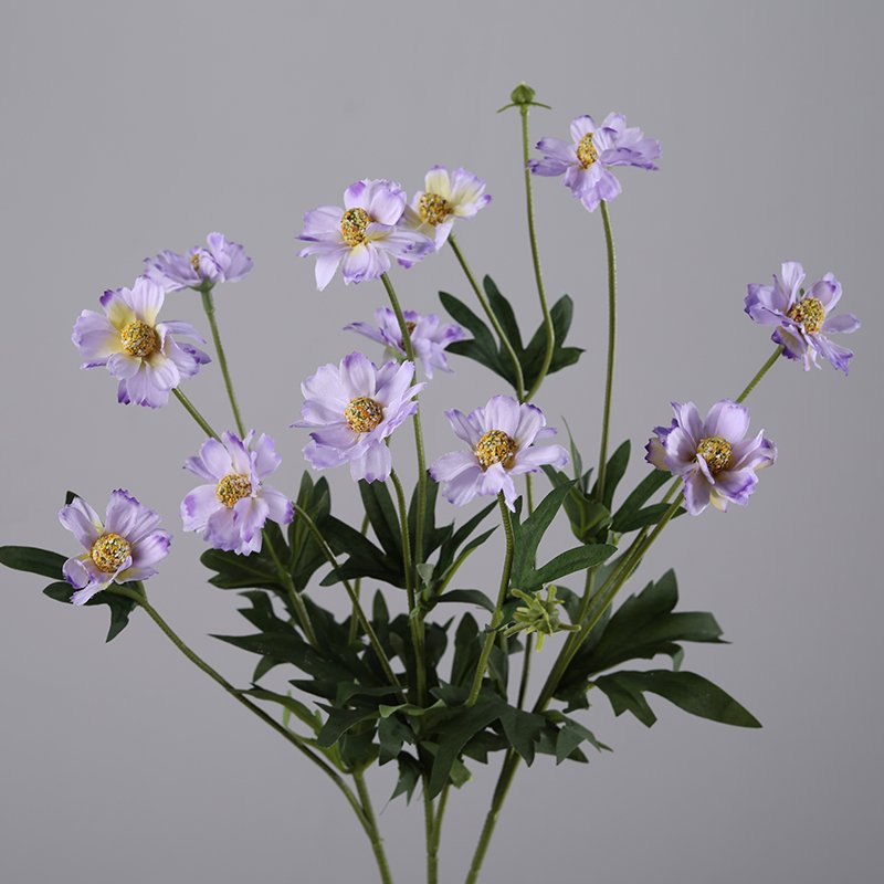 Home Wedding Decoration Long Lasting Preserved Artificial Three Headed Autumn Chrysanthemums