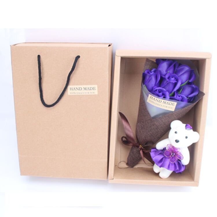 High Quality Preserved Flower Rose Flower Rose Soap Bouquet Gift Box Valentine's Day