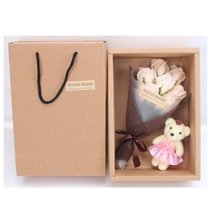 High Quality Preserved Flower Rose Flower Rose Soap Bouquet Gift Box Valentine's Day