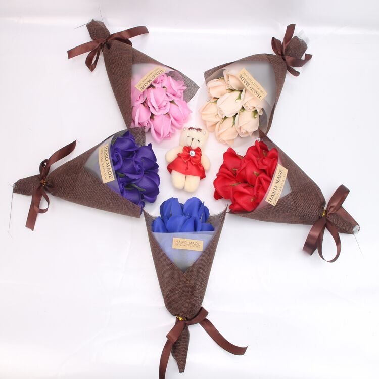 High Quality Preserved Flower Rose Flower Rose Soap Bouquet Gift Box Valentine's Day