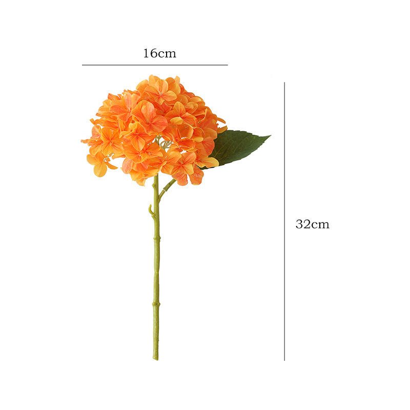 Wholesale high quality real touch stem forever beautiful flower plant single hydrangea flowers