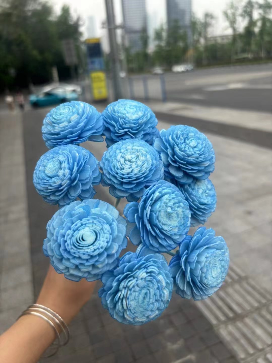AX60 New Arrival Handmade Flower Diffuser Artificial Foam Small Sola Wood Flowers Preserved Peony Decoration Home for All Party