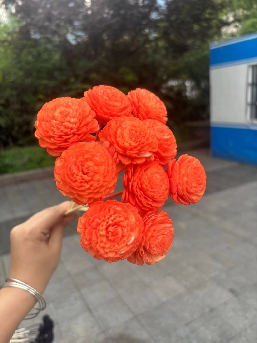 AX60 New Arrival Handmade Flower Diffuser Artificial Foam Small Sola Wood Flowers Preserved Peony Decoration Home for All Party