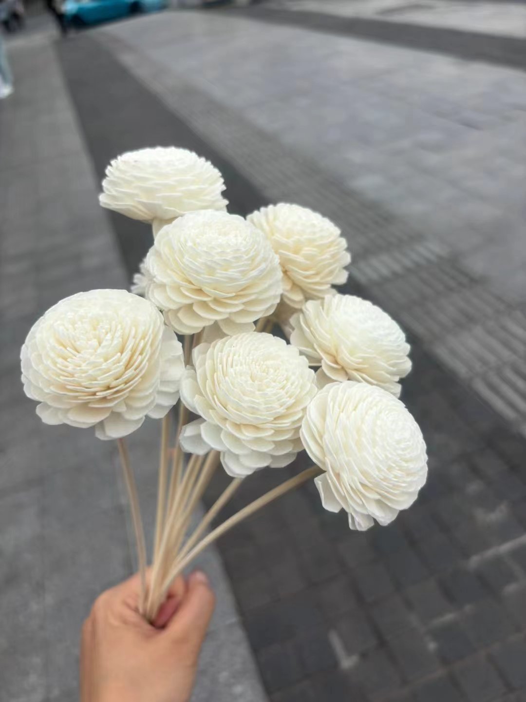 AX60 New Arrival Handmade Flower Diffuser Artificial Foam Small Sola Wood Flowers Preserved Peony Decoration Home for All Party