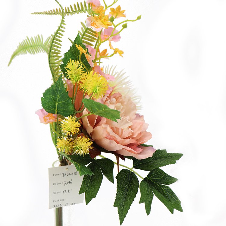 High Quality 44cm Peony and Oncidium Wreath Thanksgiving Decorative Flowers Bouquet for Festive Arrangements