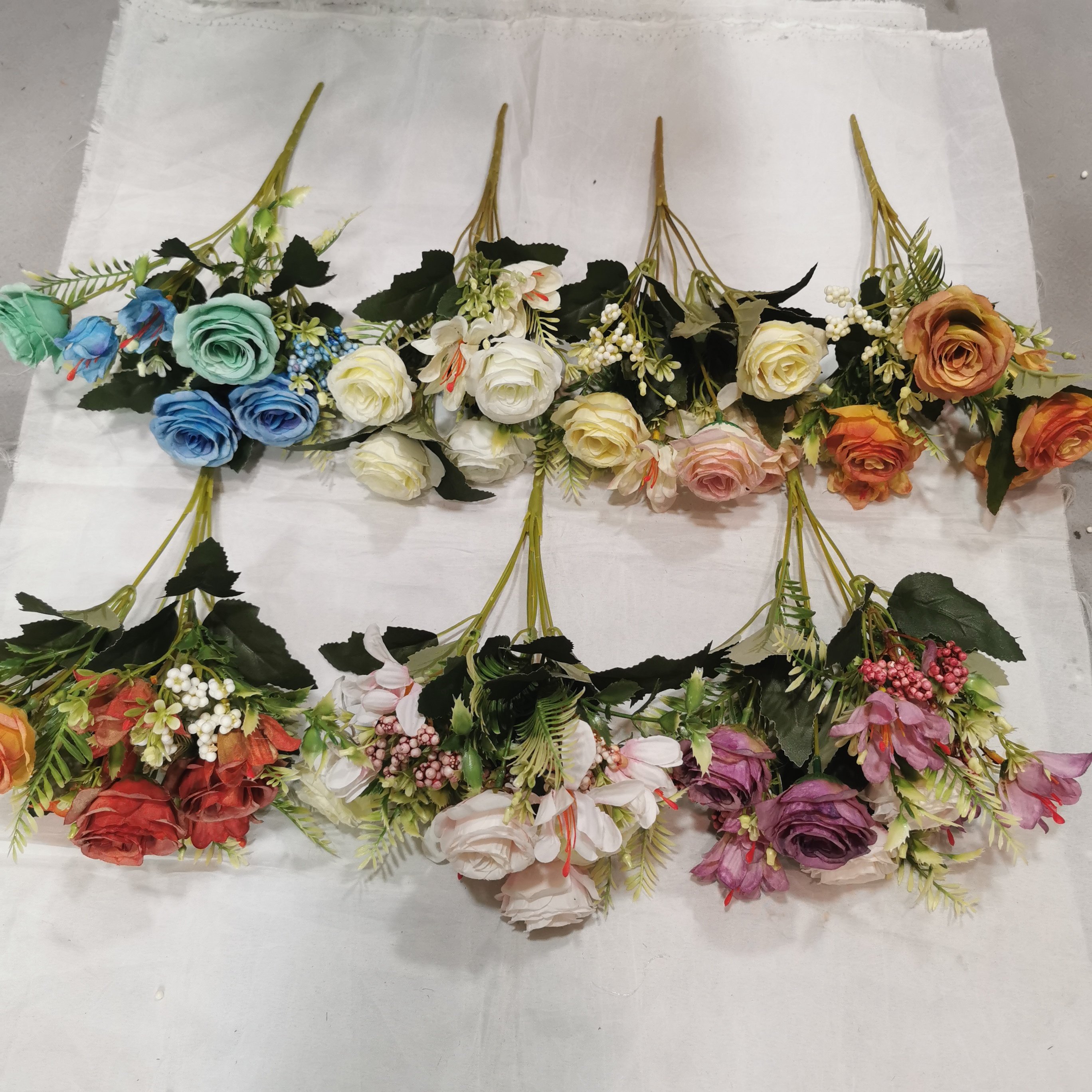 QIDA CJ23133 7 head silk flowers preserved flowers plants for Home Wedding Decorative Flowers Hot Sale 23241