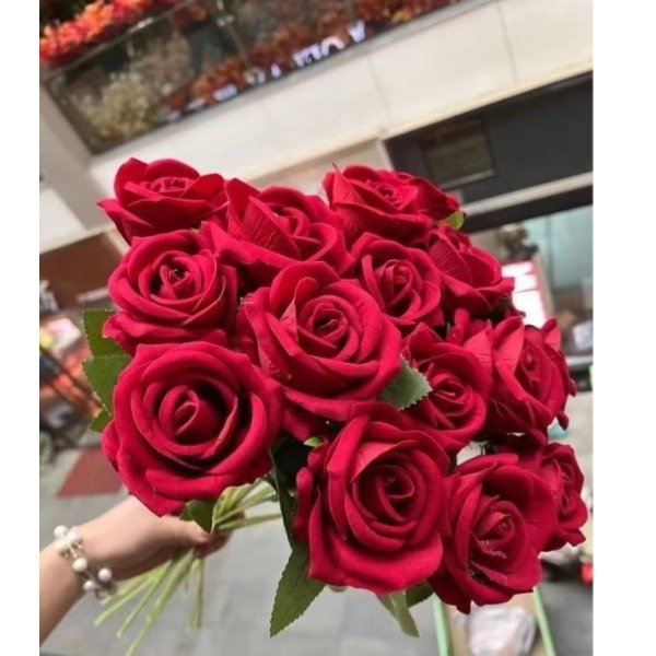 Factory wholesale forever silk single head rose bud red pink singles artificial preserved flowers rose single
